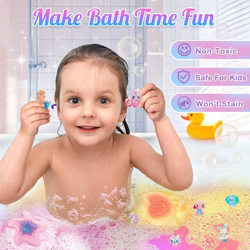 Duchong 8 Packs Bath Bombs for Kids Girls, Bath Bomb with Surprise Toys Inside, Bath Toys for Kids Aged 4-8, Easter Basket Stuffer Gifts for Girls 3 4 5 6 7 8 - Image 5