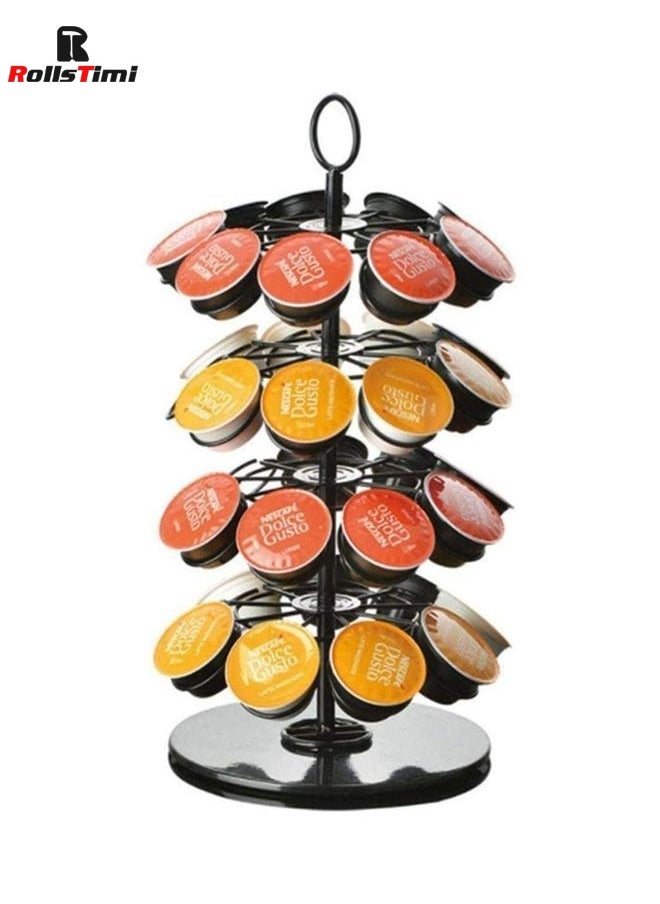 RollsTimi  360 Degree Rotating Coffee Capsules Holder Coffee Pod Stand 36Pcs  - Image 1