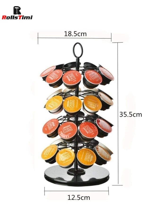 RollsTimi  360 Degree Rotating Coffee Capsules Holder Coffee Pod Stand 36Pcs  - Image 2