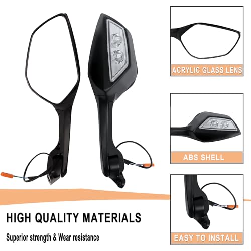 BAIONE Worldmotop Offroad Rear View Side Mirror Adjustable Motorcycle Side Rearview Mirrors Replacement for KAWASAKI Ninja ZX10R ZX-10R ZX 10R 2011-2015(black) - Image 4