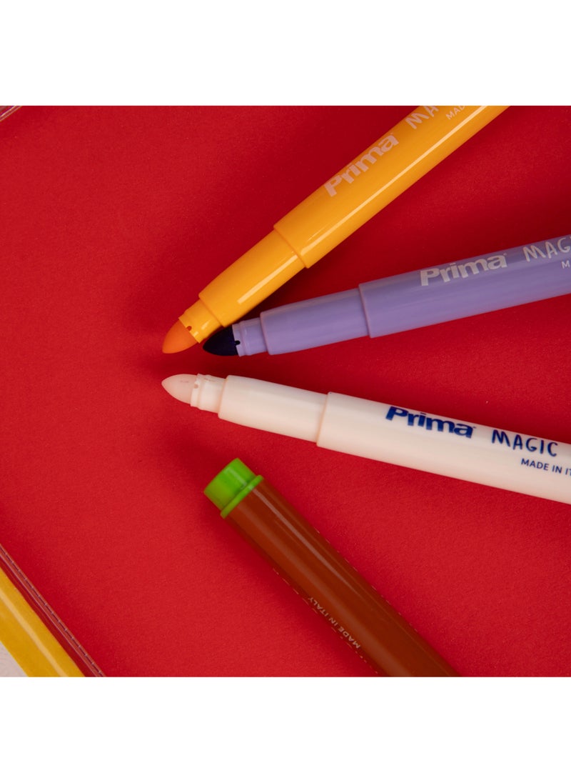 بريما أقلام تلوين سحرية | 10 قطع × 12 عبوة - 120 قطعة | صنع في إيطاليا | خالٍ من الغلوتين ,بحجم 6 ملم، ألوان قابلة للتغير، حبر سريع الجفاف، مثالية للرسم والتلوين والأشغال اليدوية - Image 5