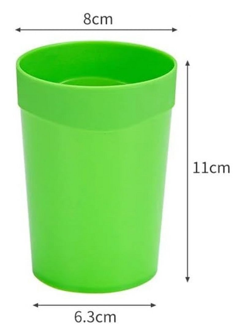 VIO 6 Pack Reusable Plastic Cup Colorful Stackable Drinking Glass Tumbler For Kids Children Toddler & Adult, Dishwasher Safe 400 ML (Multicolor)  - Image 3