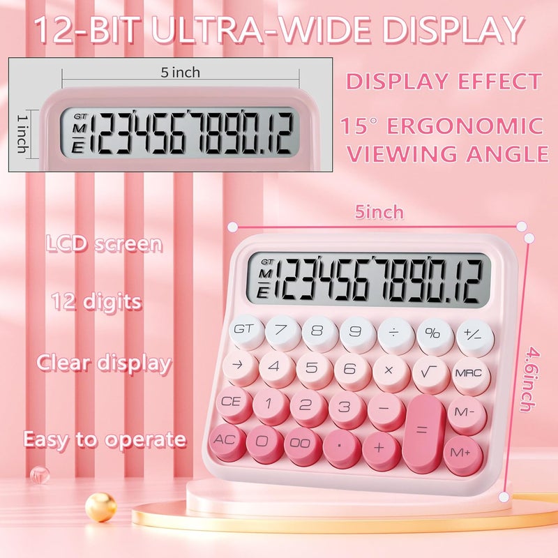 Mechanical switch calculator, large 12 digit LCD display screen, very suitable for daily life and basic office work, battery powered - Image 4