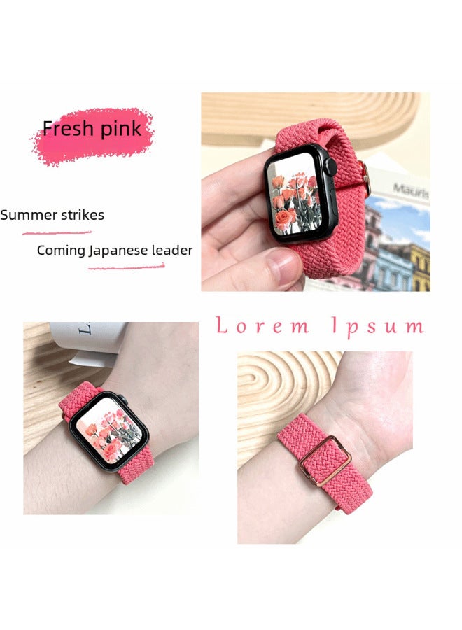 Applewatch Woven Single Ring Watch Strap Apple Watch Strap Sliding Deduction Iwatch897654se10 - Image 4