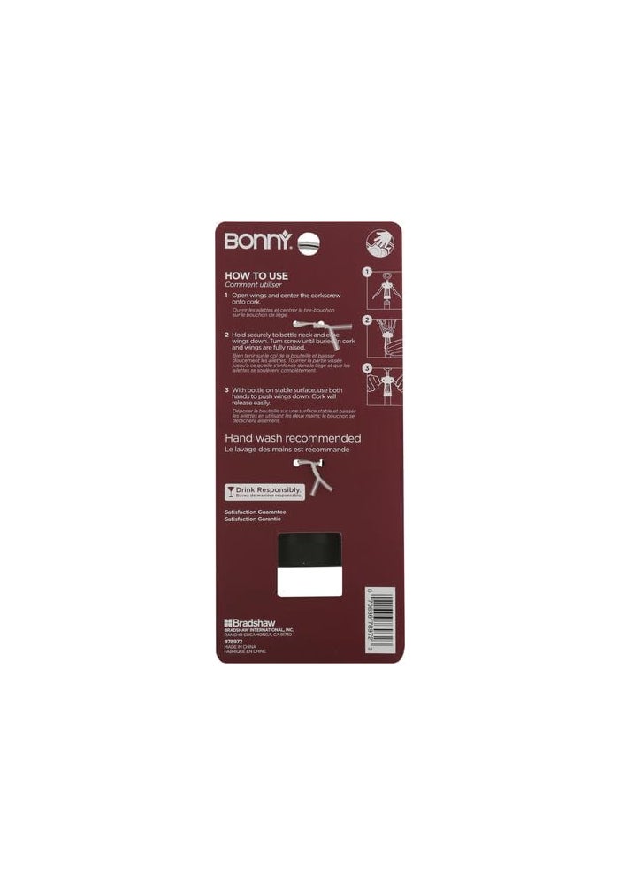 GoodCook Bonny Bar Deluxe Wing Corkscrew - Black Stainless Steel - Image 3