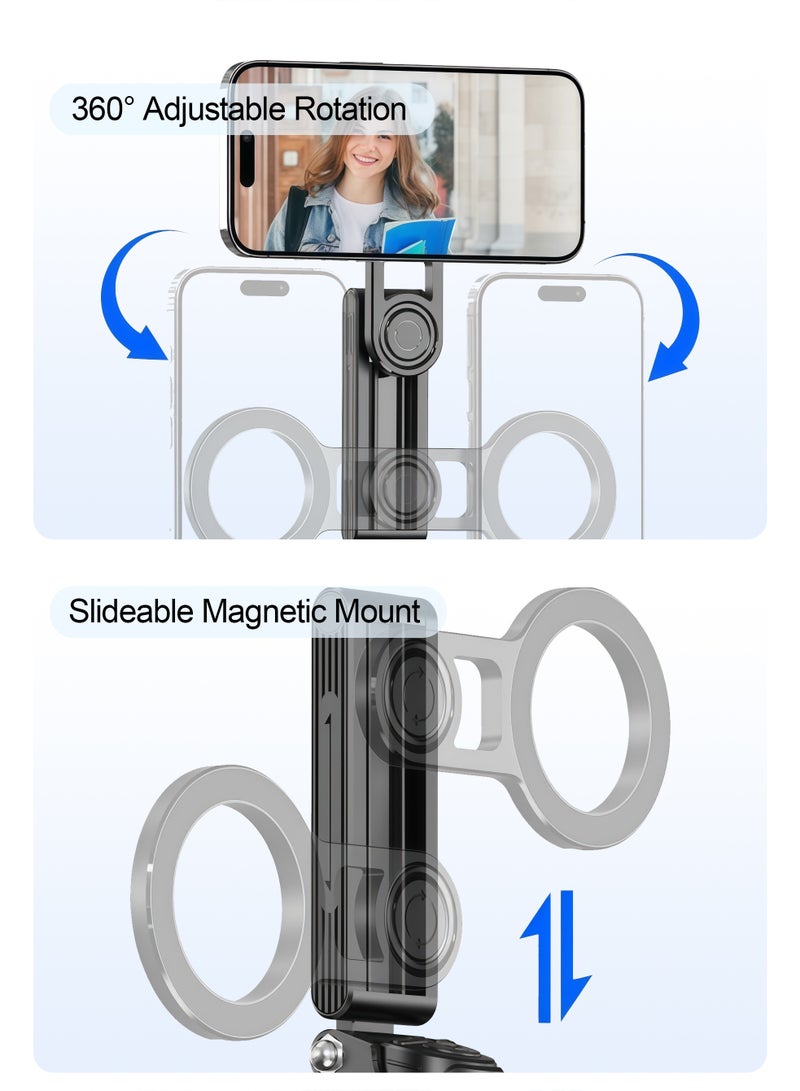 Magnetic Selfie Stick Tripod, 4-Legged Stable Stand with 10m Remote & 360° Rotation, Pocket-Sized MagSafe Phone Grip for Travel & Live Streaming - Image 5