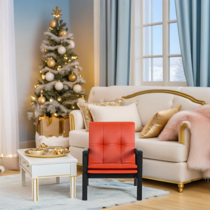 Miniature Single Sofa Chair: 1:12 Mini Furniture for Living Room Bed Room Kitchen Retro Vintage Designed Dolls House Miniature Furniture Accessory - Image 3