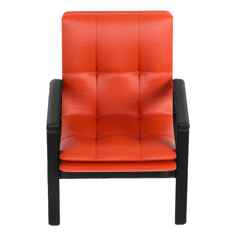 Miniature Single Sofa Chair: 1:12 Mini Furniture for Living Room Bed Room Kitchen Retro Vintage Designed Dolls House Miniature Furniture Accessory - Image 1