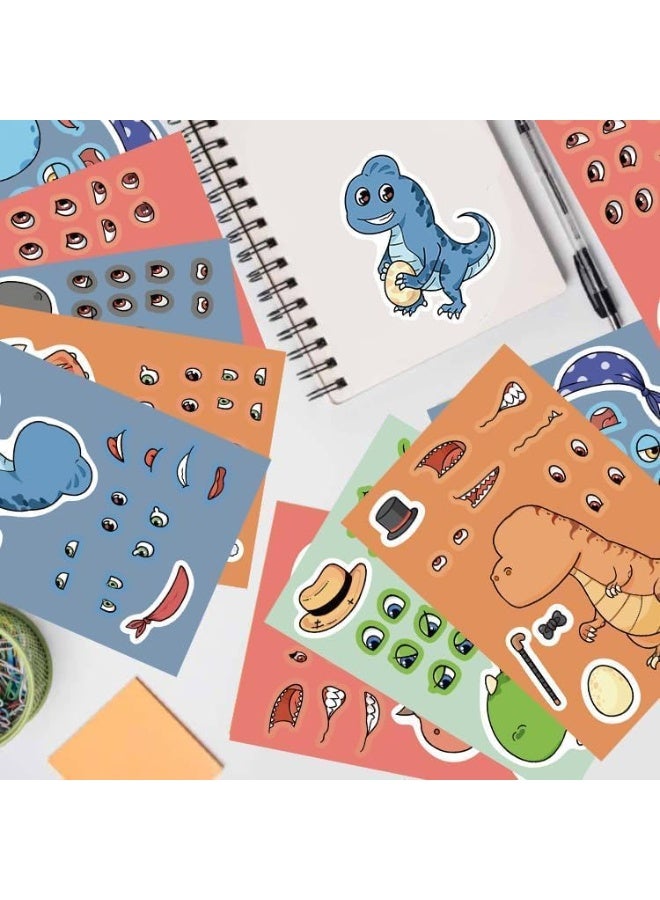 SYOSI Dinosaur Stickers for Kids, Make a Face Sticker Activity Set with 8 Sheets DIY Dinosaur Crafts, Fun Educational Stickers for Toddlers Party Favors Classroom Activities Birthday Gifts 11×7.6 cm - Image 5