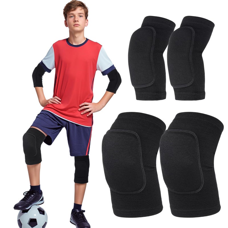 obmwang Volleyball Knee Pads and Volleyball Arm Pads Set for Kids Youth Volleyball Yoga Dance Football Basketball Running, Small - Image 4