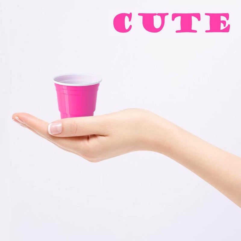 HAOZAN 100ct 2oz. Mini Pink Shot Cups  Disposable and Small Size Perfect for Party  Tastings  Sample and More - Image 2