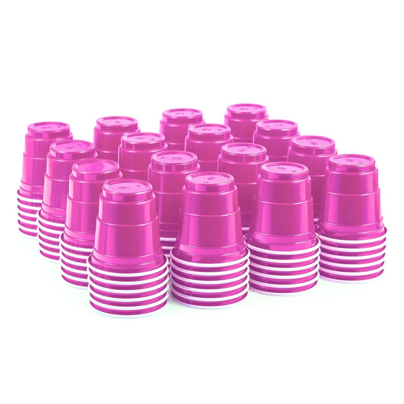 HAOZAN 100ct 2oz. Mini Pink Shot Cups  Disposable and Small Size Perfect for Party  Tastings  Sample and More - Image 1