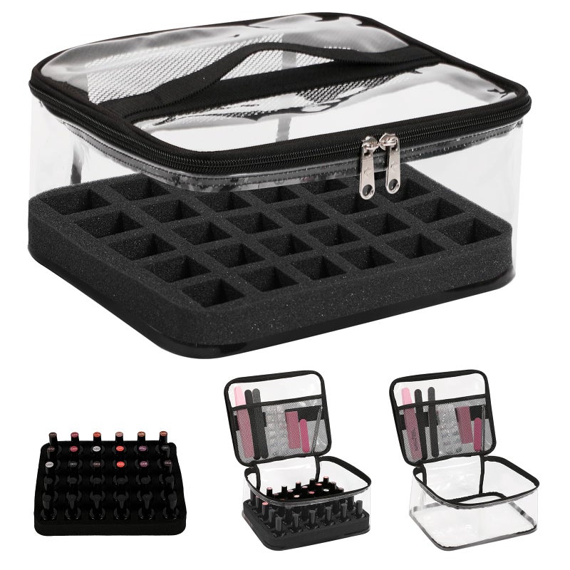 Beloving Nail Polish Organizer Bag Holds 30 Bottles 15ml05 floz Portable Supplies Organizer Handbag for Manicure Tools Portable Nail Supplies Kit Organizer Carrying Case Black