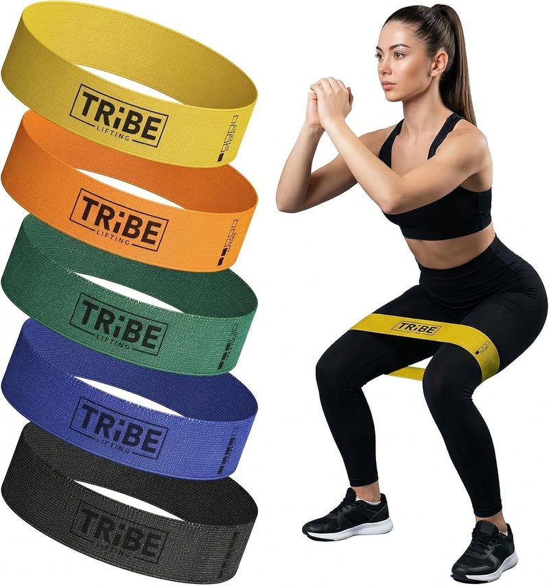 Fabric Resistance Bands Set - 5 Pack for Strength Training and Workouts - Image 1