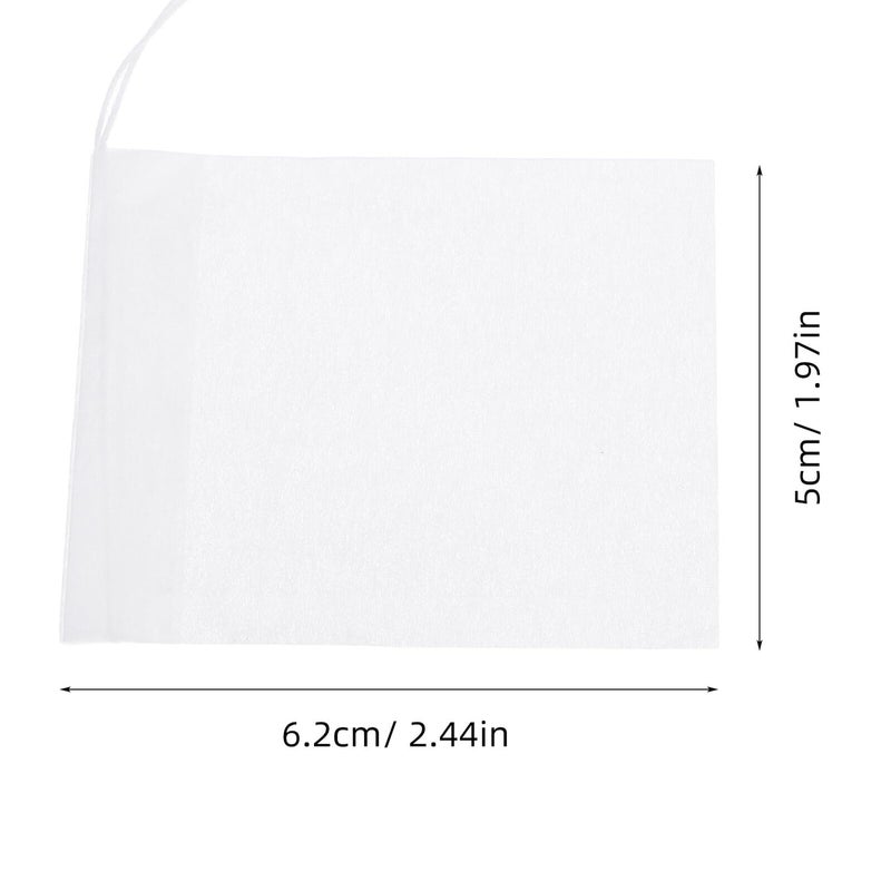 White Nonwoven Drawstring Tea Bags 5x6 2cm 100pcs Disposable Filters For Loose Leaf Herbs Spice Coffee - Image 3