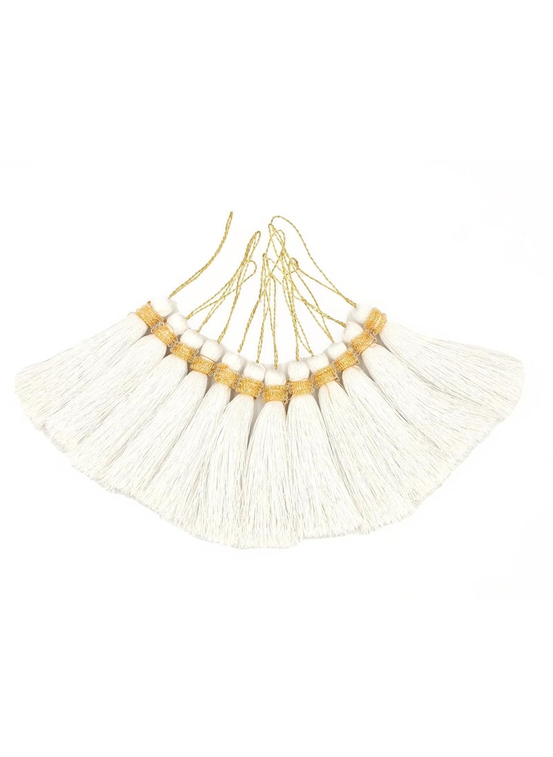 PATWA TRADERS Tassel Garland 11 Colours Pack of 12 for Jewellery Saree Dress Home Decor Accessories Crafting White  - Image 1