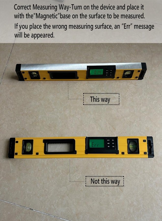 2PM TOOLS 24-Inch Digital Torpedo Level and Protractor | Neodymium Magnets | Bright LCD Display | IP54 Dust/Water Resistant smart level with Carrying Bag - Image 3
