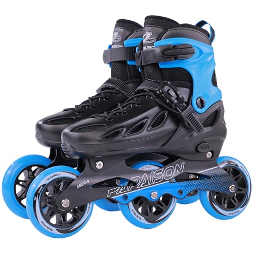PAPAISON Adult Adjustable Inline Skates for Men Women with 3 100mm Wheels, Outdoor Blades Female Male Fitness Speed Racing Skates, Roller Skates for Teens Boys Girls - Image 3