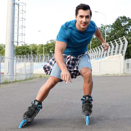 PAPAISON Adult Adjustable Inline Skates for Men Women with 3 100mm Wheels, Outdoor Blades Female Male Fitness Speed Racing Skates, Roller Skates for Teens Boys Girls - Image 4