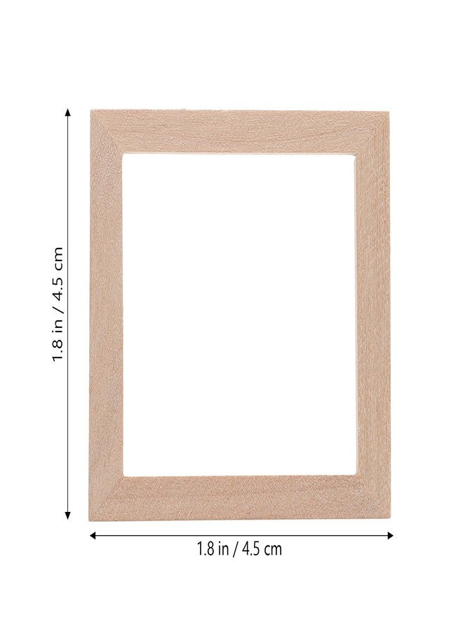 VOSAREA 10pcs Small Photo Frames Dollhouse Frames Miniature Wood Photo Frames Wooden Dollhouse Furniture Mini House Decoration Simulation Picture Frame for Doll House Furniture - Image 2