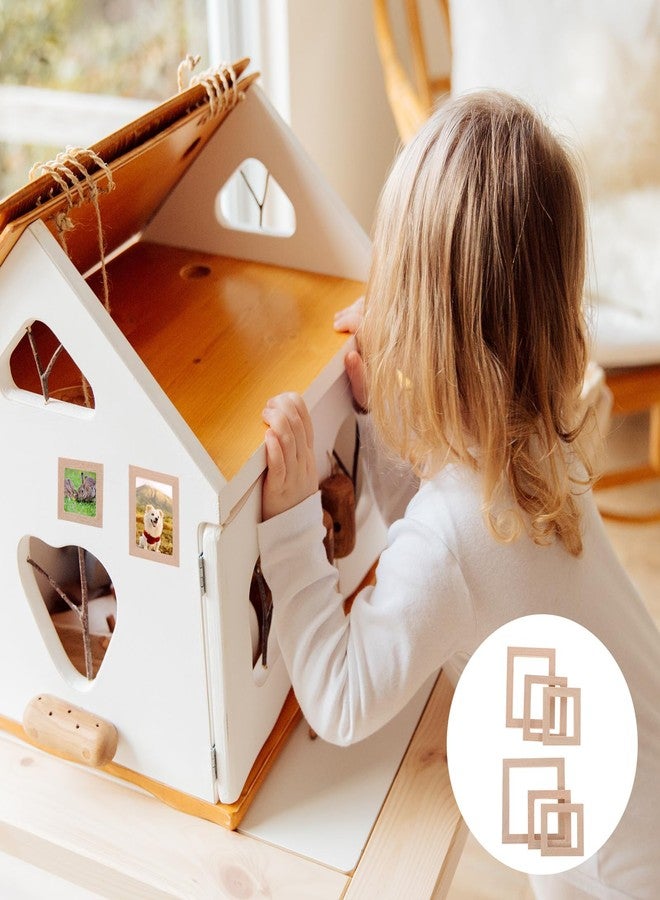 VOSAREA 10pcs Small Photo Frames Dollhouse Frames Miniature Wood Photo Frames Wooden Dollhouse Furniture Mini House Decoration Simulation Picture Frame for Doll House Furniture - Image 4
