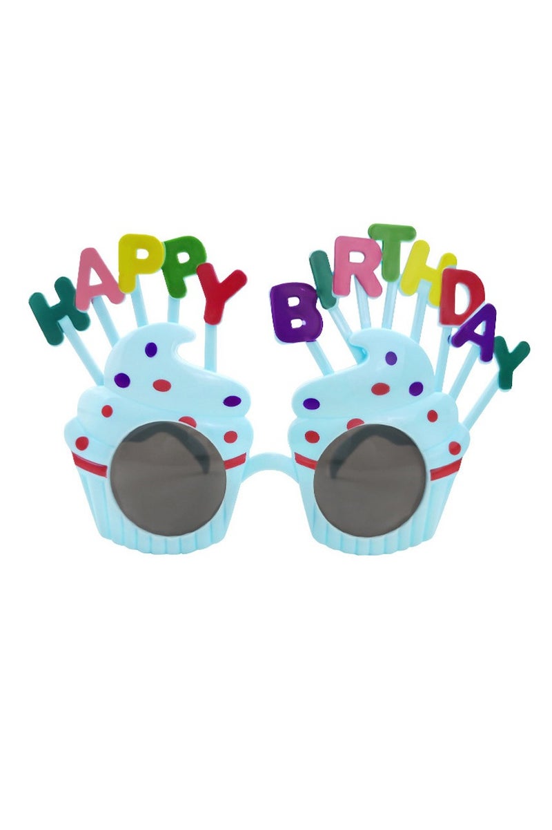 OMEVE Plush Happy Birthday Candles Cake Hat and Birthday glasses , Novelty Letter Embroidery Fancy Dress Party Props Hats, Unisex Birthday Accessories(Blue) - Image 3