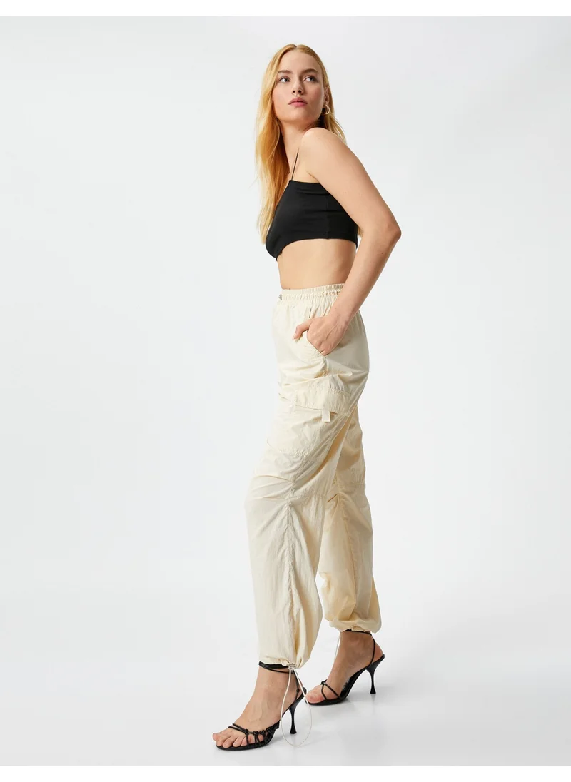 KOTON Parachute Trousers with Elastic Waist Stopper Detail and Pockets