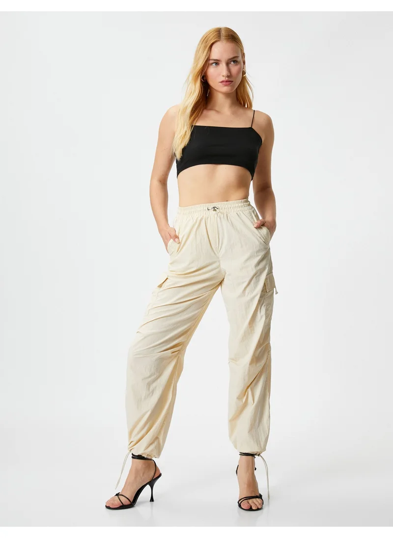 KOTON Parachute Trousers with Elastic Waist Stopper Detail and Pockets
