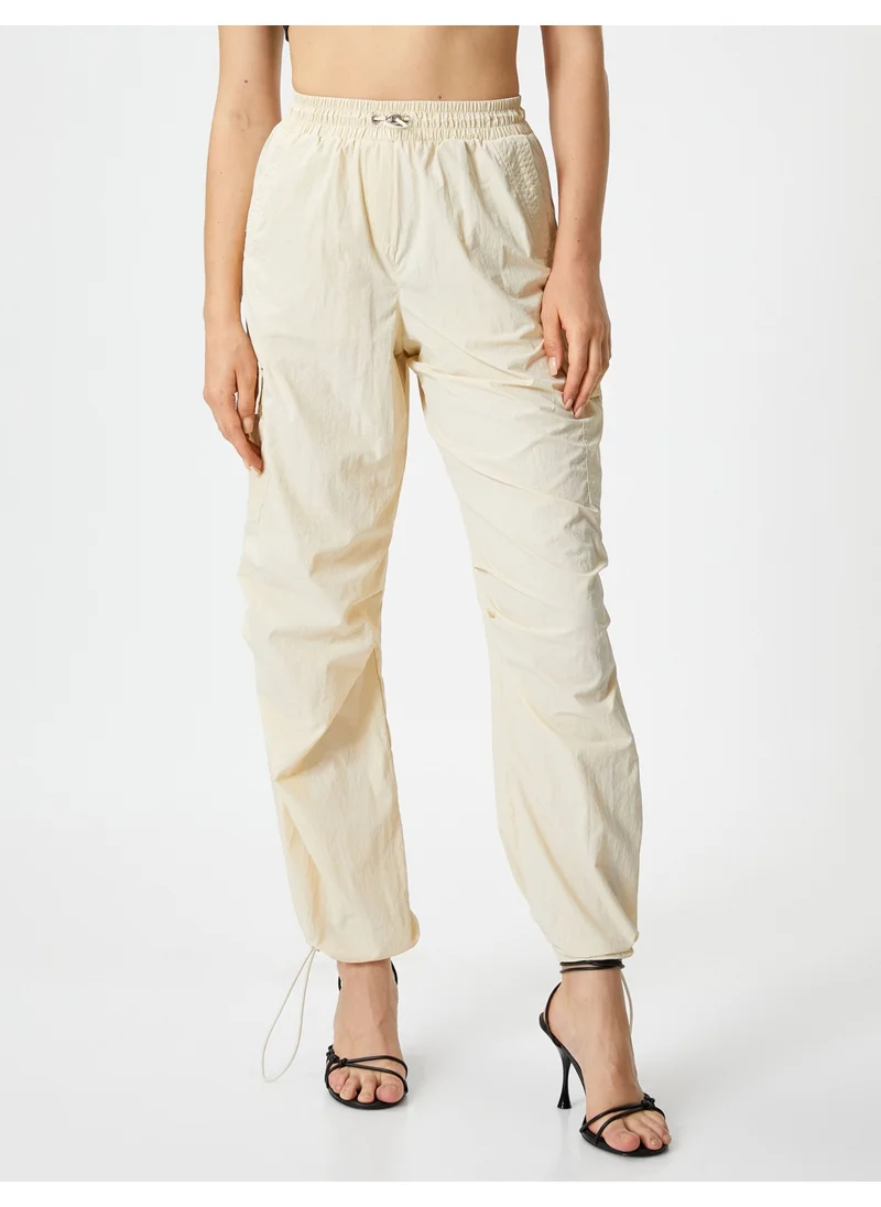 KOTON Parachute Trousers with Elastic Waist Stopper Detail and Pockets