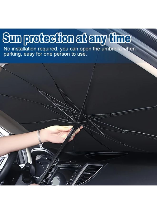 Large Titanium Silver Car Sunshade 57 2 x 31 2 Inch Windshield Protector Portable Folding Heat Insulation - Image 5