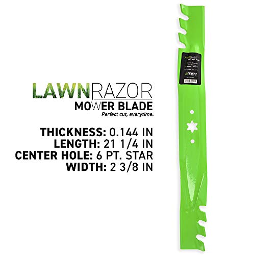 8TEN LawnRAZOR Mower Blade Set for Cub Cadet MTD Troy Bilt LTX1040 RZT-L42 942-04308-X 42-inch Deck (Toothed) - Image 3