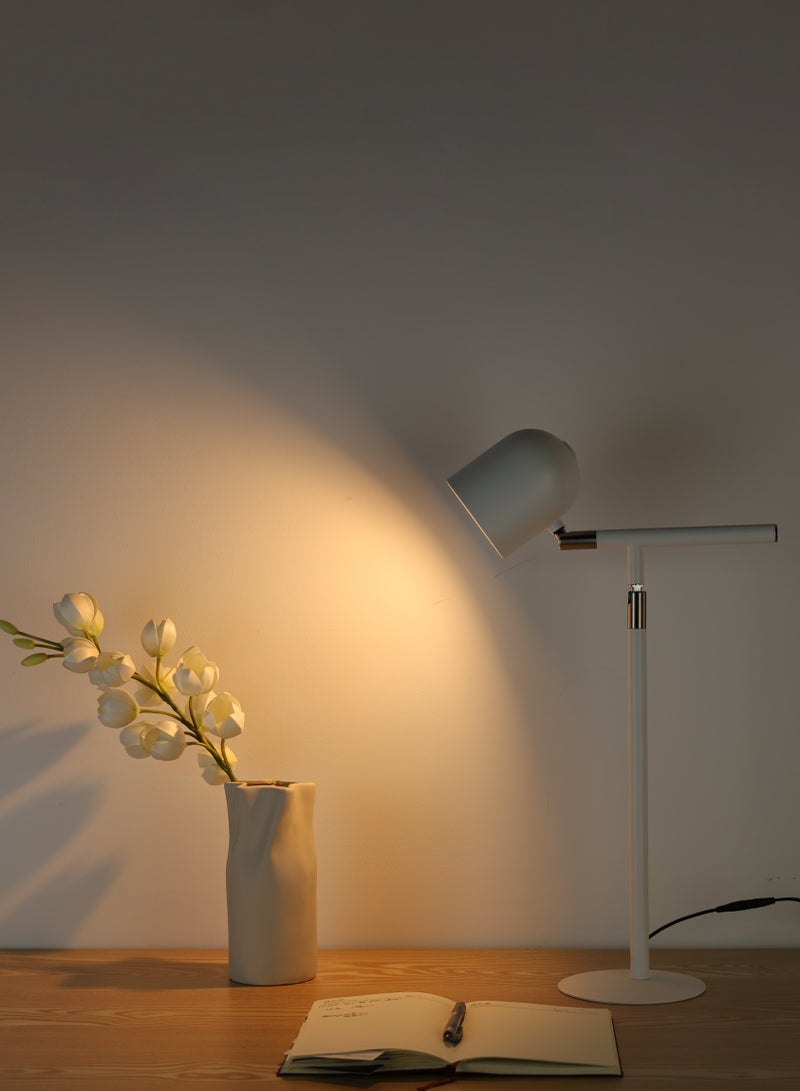 LED Touch Control Table Lamp, 3 Color Modes Stepless Brightness Desk Lamp with Adjustable Angle, Eye-Protection for Living Room, Reading (White, Adapter Include) - Image 2