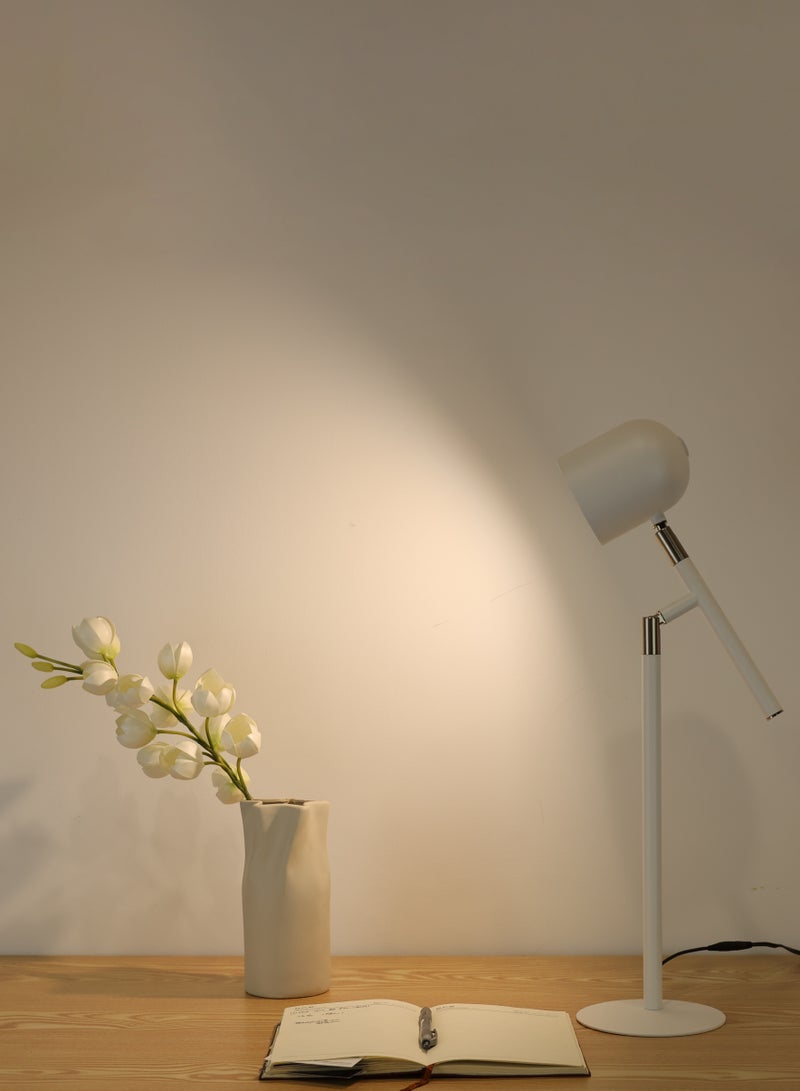 LED Touch Control Table Lamp, 3 Color Modes Stepless Brightness Desk Lamp with Adjustable Angle, Eye-Protection for Living Room, Reading (White, Adapter Include) - Image 3