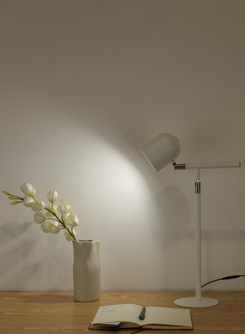 LED Touch Control Table Lamp, 3 Color Modes Stepless Brightness Desk Lamp with Adjustable Angle, Eye-Protection for Living Room, Reading (White, Adapter Include) - Image 4