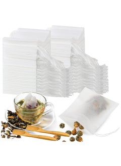 300Pcs Tea Filter Bag, Infuser Empty Muslin Drawstring Seal Filter Tea Bags, Drawstring Herbal Bulk Tea Bags,Disposable Empty Tea Bag