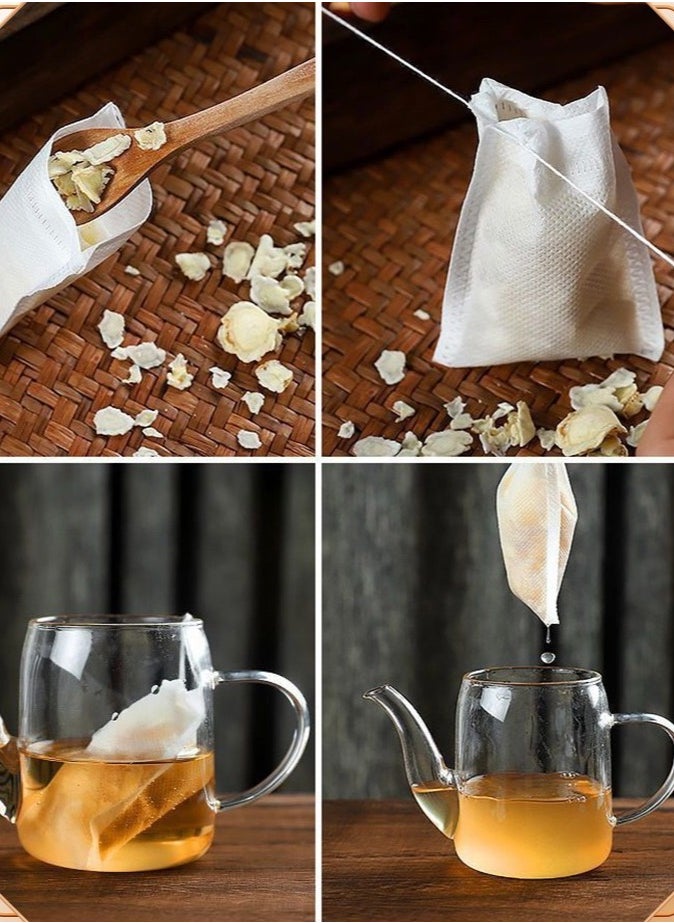 Generic - 300Pcs Tea Filter Bag, Infuser Empty Muslin Drawstring Seal Filter Tea Bags, Drawstring Herbal Bulk Tea Bags,Disposable Empty Tea Bag - Image 1