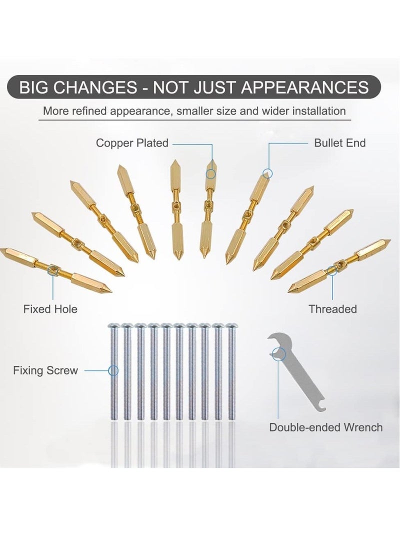 10 Piece Box Screw Support Bar Kit, Model 86 Box Repairer, Switch Socket Box Screw Support Bar, Wall Mount Switch Box Repair Electrical Accessory Tool (Gold) - Image 3