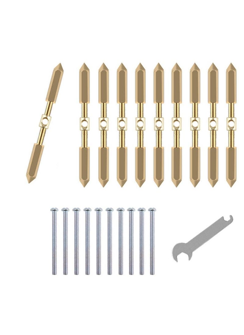 10 Piece Box Screw Support Bar Kit, Model 86 Box Repairer, Switch Socket Box Screw Support Bar, Wall Mount Switch Box Repair Electrical Accessory Tool (Gold) - Image 2