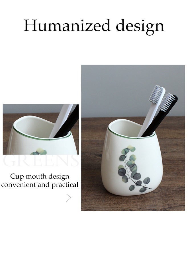 DUNISO 6 Pcs  Ceramic  Bathroom Accessories Sets Complete With Soap Dispenser,Soap Dish，Mouthwash cup, toothbrush cup, tray ,Countertop Bathroom Decor - Image 5