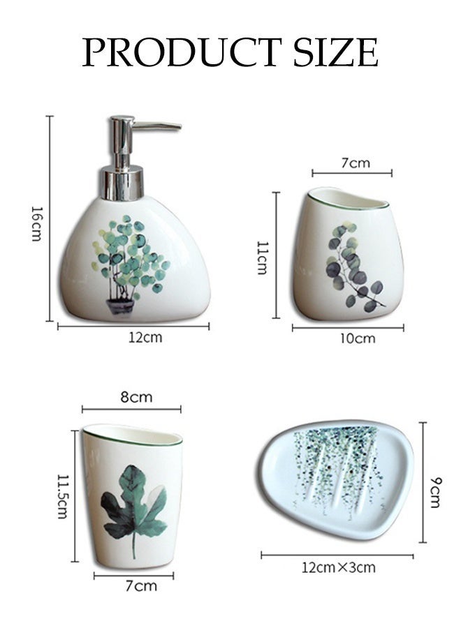 DUNISO 6 Pcs  Ceramic  Bathroom Accessories Sets Complete With Soap Dispenser,Soap Dish，Mouthwash cup, toothbrush cup, tray ,Countertop Bathroom Decor - Image 2