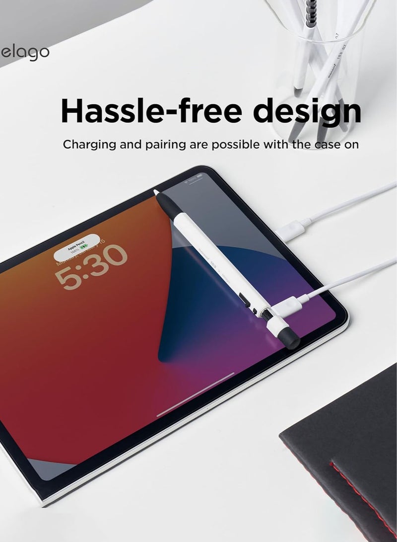 Elago Monami for Apple Pencil USB-C Case Cover Sleeve, Classic Design, Compatible with Magnetic Charging and Double Tap - Black | White - Image 4