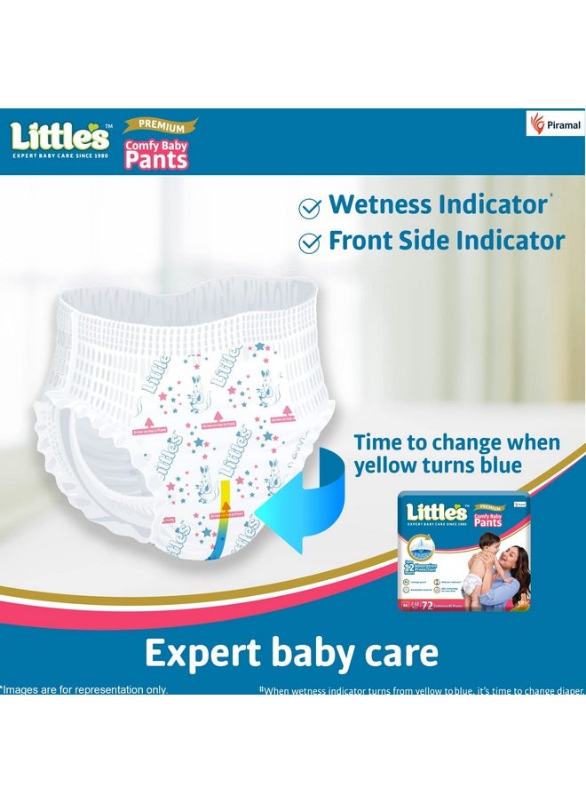 Little's - Baby Diapers M Size (Medium) Pants Style | 7-12 Kg | 72 Count - Pack Of 1 | Super Jumbo Baby Diaper With Leakage Guard, Wetness Indicator & 12 Hours Absorption - Image 1