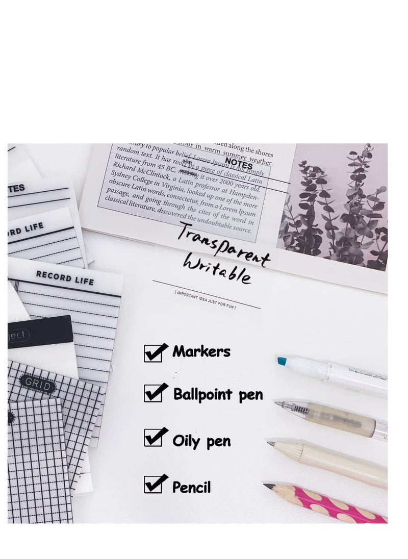 SYOSI - SYOSI Transparent Sticky Note Pads - 400Pcs Waterproof Self-Adhesive Pad，Translucent Sticky Notes Suitable for Reading、Studying、 Home、Office、School，Sticks Securely，Removes Cleanly - Image 1