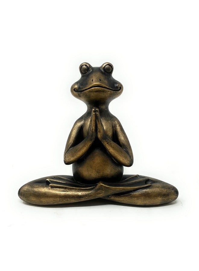 Nature's Mark 6" H Resin Meditating Yoga Frog Statue Figurine Home Decorative Accent Decor for Tabletop Living Room Bedroom Office Desktop Cabinet Shelf - Image 1