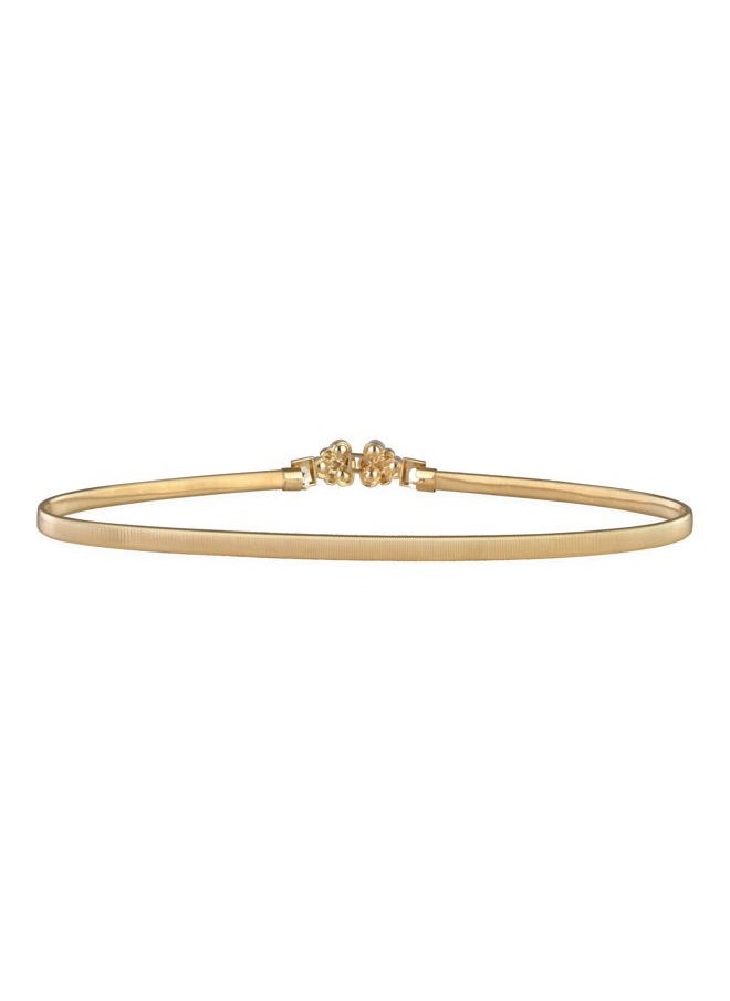 BlackButterfly Metallic Elastic Stretchy Chain Belt (Gold/Rhinestone, M)  - Image 2