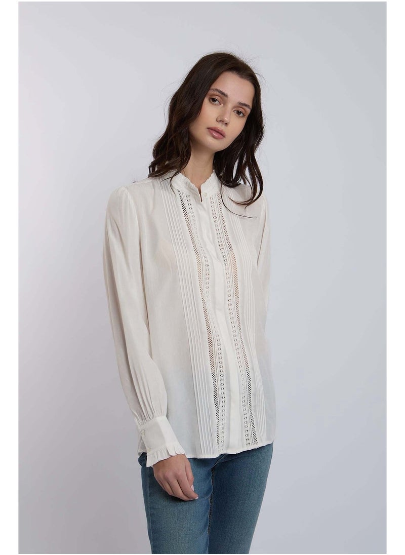 DALYDRESS - Fancy Long Sleeve Lace Cuff Blouse - Image 1