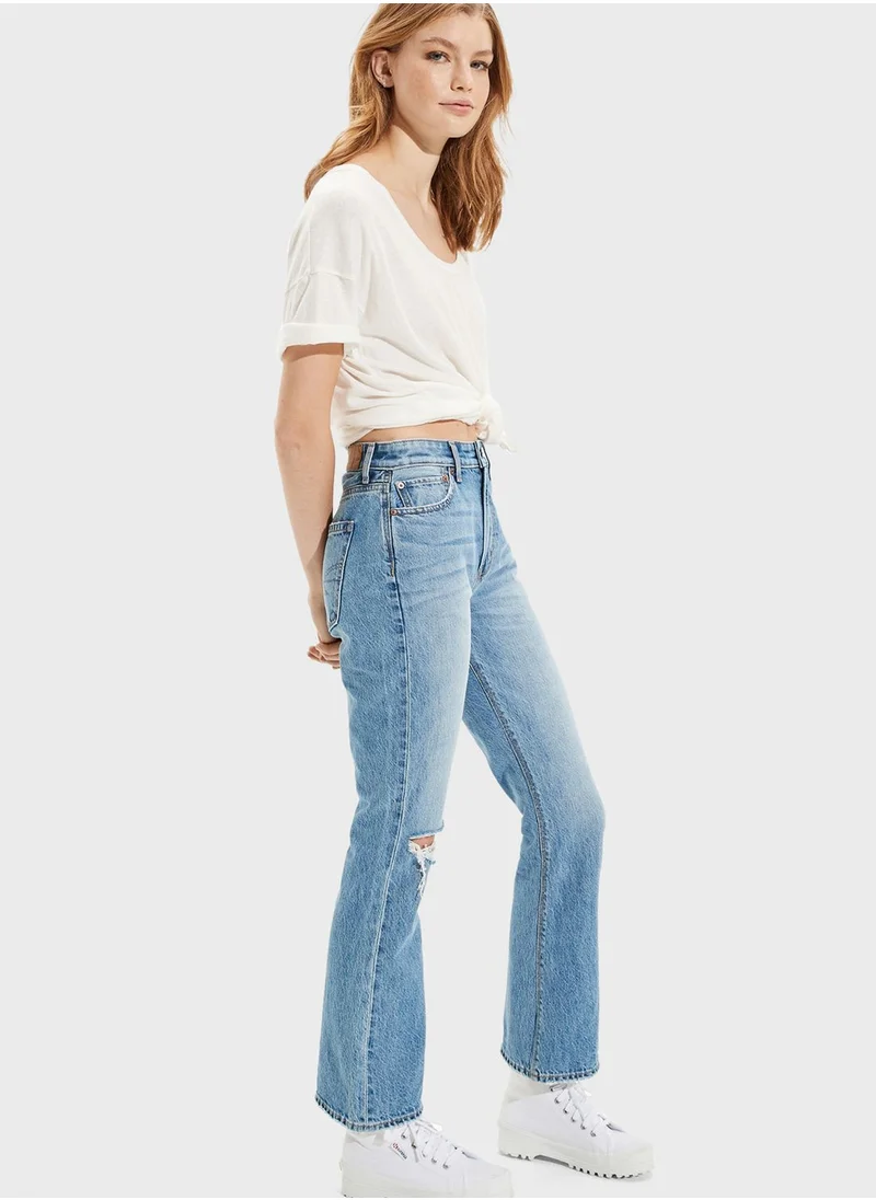 American Eagle Ripped Flared Bottom Jeans