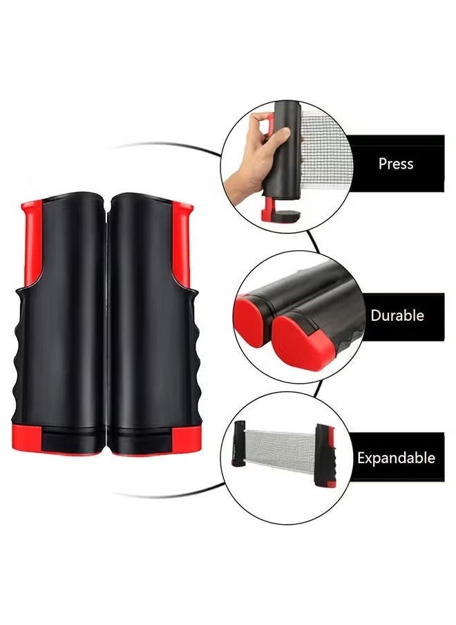 founder Ping Pong Paddle Set,Portable Table Tennis Set with Retractable Net,2 Rackets,3 Balls And Carry Bag for Children Adult Indoor/Outdoor Games - Image 3