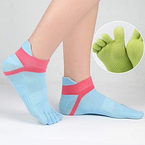 Fasot Women Toe Socks 5 Finger Low Cut No Show Wicking Cotton Athletic 6 Pack - Image 3