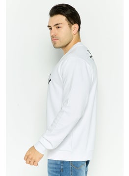 JOHN RICHMOND Men Crew Neck Long Sleeve Graphic Print Sweatshirt, White  - Image 3